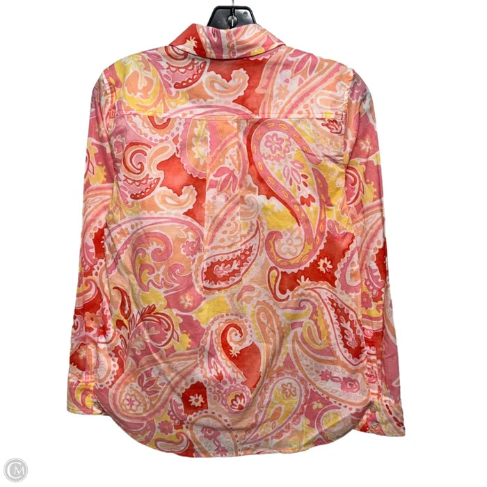 Top Long Sleeve By Talbots In Orange & Pink, Size: XS