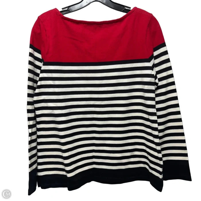Top Long Sleeve By Talbots In Striped Pattern, Size: M