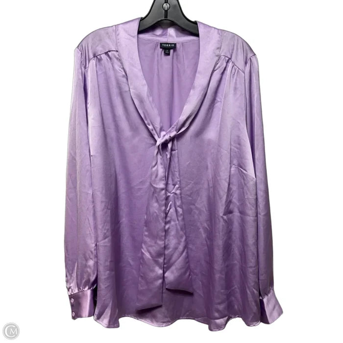 Top Long Sleeve By Torrid In Purple, Size: 3x
