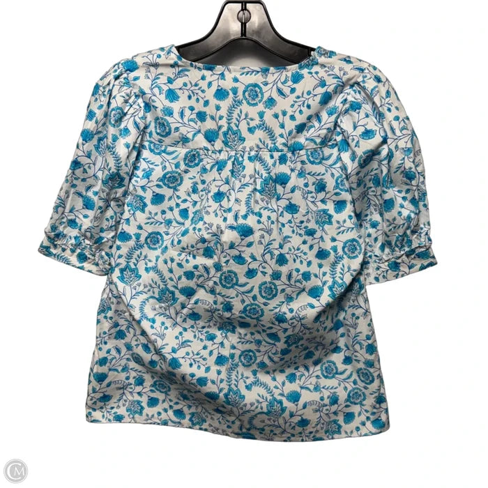 Top Short Sleeve By Draper James In Blue & White, Size: XS