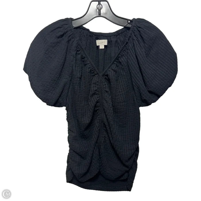 Top Short Sleeve By Loft In Black, Size: M