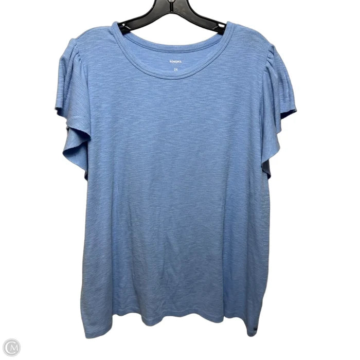 Top Short Sleeve By Sonoma In Blue, Size: 2X