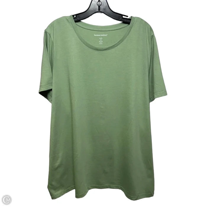 Top Short Sleeve By Woman Within In Green, Size: 2xp