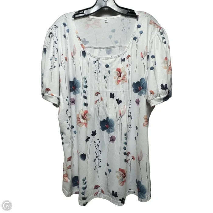 Top Short Sleeve Unbranded In Floral Print, Size: 3x