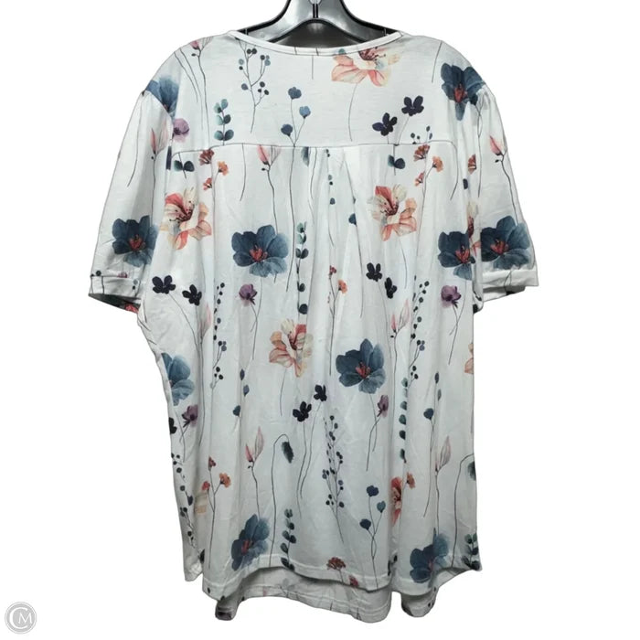 Top Short Sleeve Unbranded In Floral Print, Size: 3x