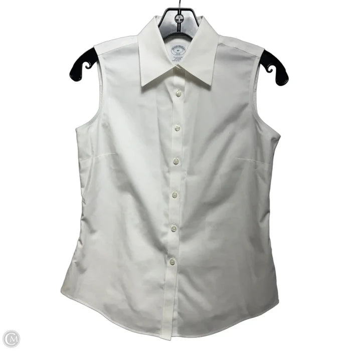 Top Sleeveless By Brooks Brothers In White, Size: 0p