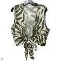 Top Sleeveless By Loft In Cream & Green, Size: Xl