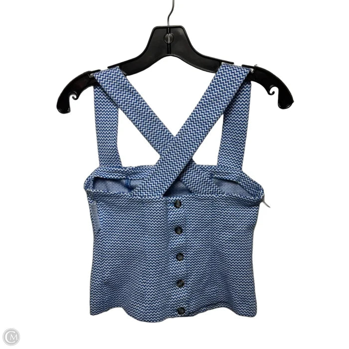 Top Sleeveless By Maeve In Blue & White, Size: S
