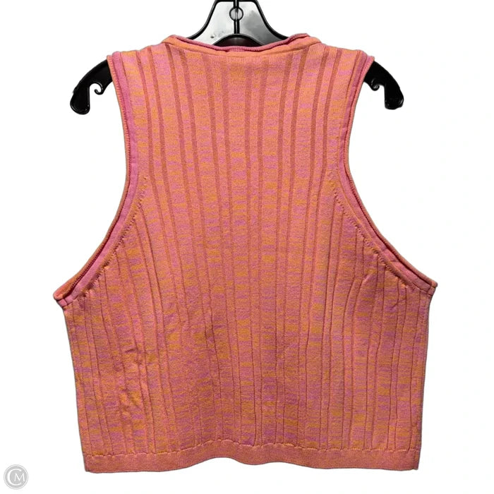 Top Sleeveless By Only Hearts In Orange & Pink, Size: Xxl