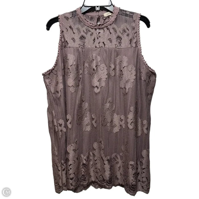 Top Sleeveless By Paper + Tee In Purple, Size: 1x