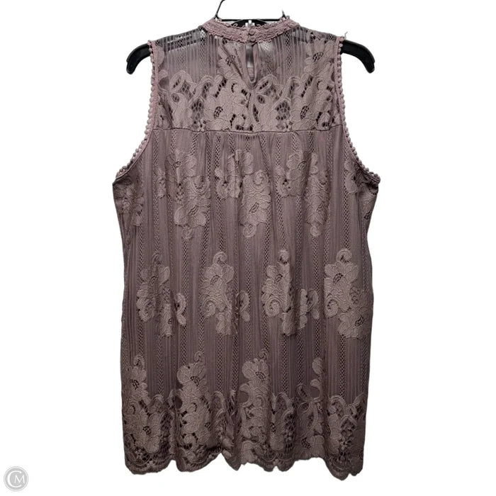 Top Sleeveless By Paper + Tee In Purple, Size: 1x