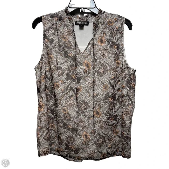 Top Sleeveless By Renuar In Floral Print, Size: M