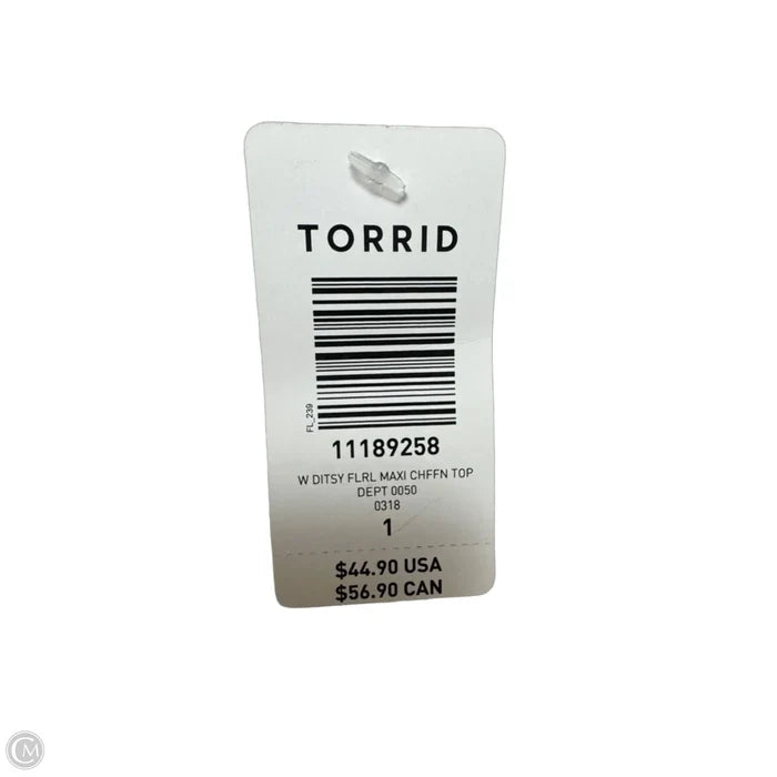 Tunic Short Sleeve By Torrid In Floral Print, Size: 1x