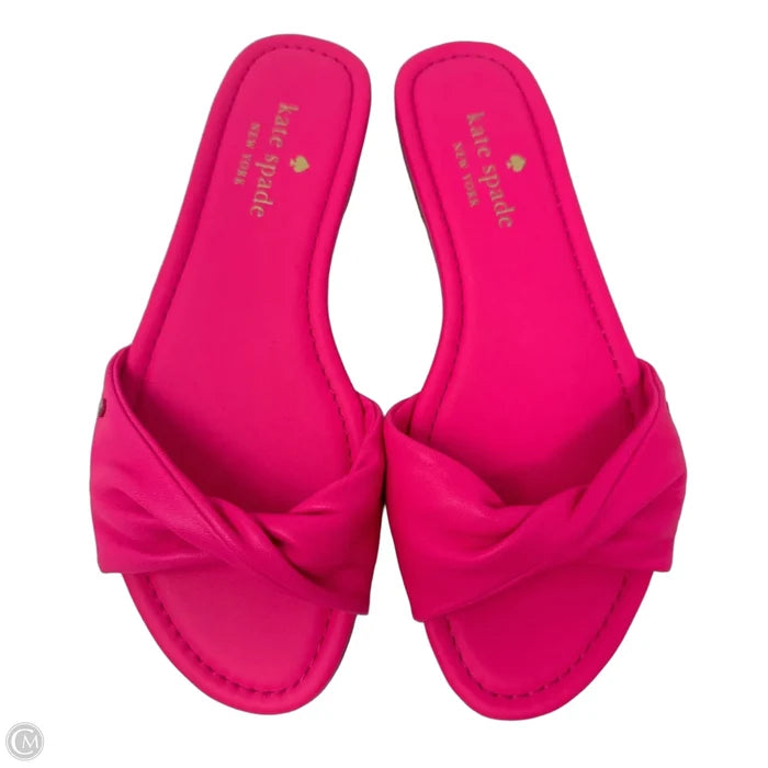 Twist Slide Sandals Designer By Kate Spade In Pink, Size: 7