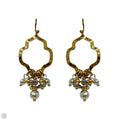 Two Tone Dangling Beads Earrings