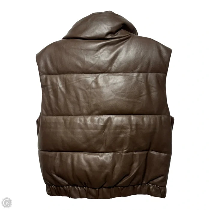 Ultra Collection Vegan Leather Puffer Vest By Abercrombie And Fitch In Brown, Size: M