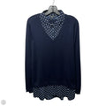 V-neck TwoFer Sweater By Adrianna Papell In Navy, Size: Xl