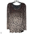 Velvet Burnout Top Long Sleeve By Karen Kane In Zebra Print, Size: 2x