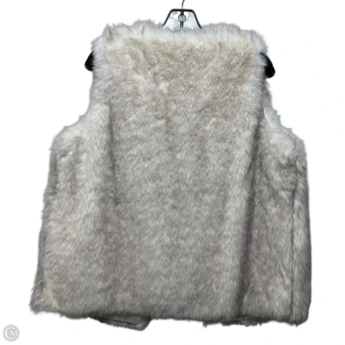 Vest Faux Fur & Sherpa By Kate & Sam In Grey & White, Size: S