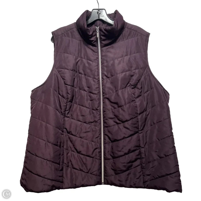Vest Puffer & Quilted By Cj Banks In Purple, Size: 3x