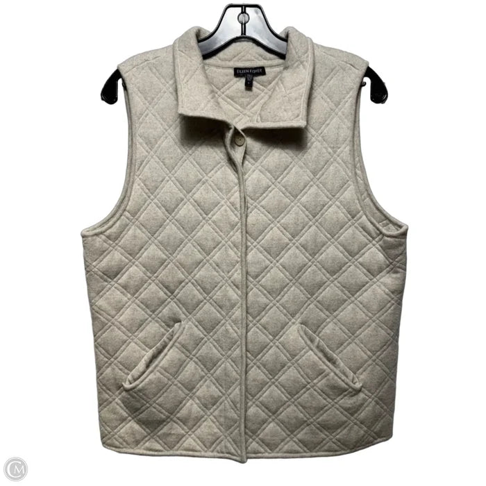 Vest Puffer & Quilted By Eileen Fisher In Cream, Size: L