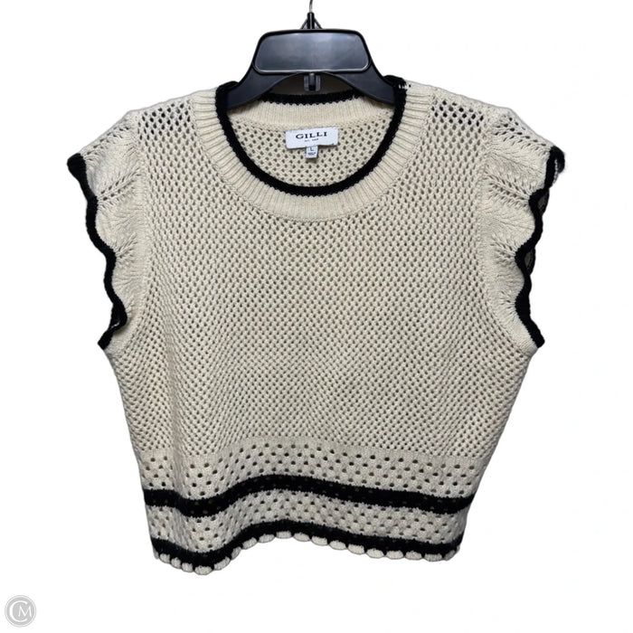 Vest Sweater By Gilli In Cream, Size: L
