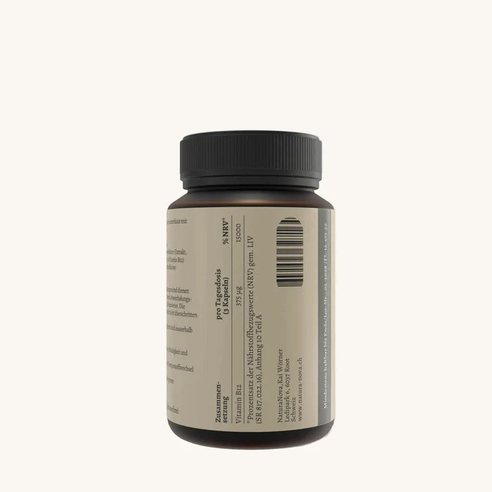 Natura Nova Vital essentia Nahrungsergaenzung Dose Seitenansicht mit Nährwerttabelle