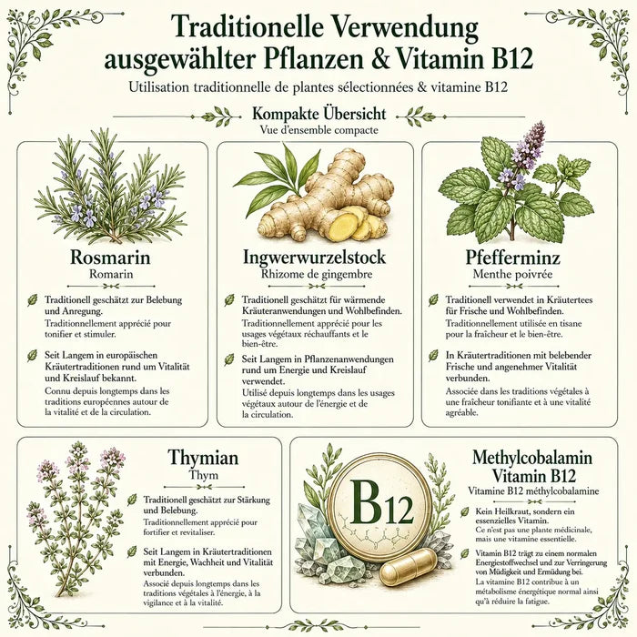 Traditionelle Verwendung der Inhaltsstoffe von Vital essentia