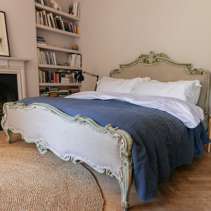 Washed Denim Linen Quilted Throw