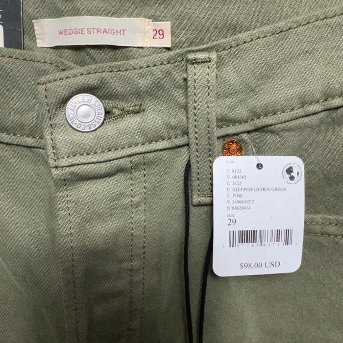 Wedgie Straight Jeans By Levis In Green Denim, Size: 8/29