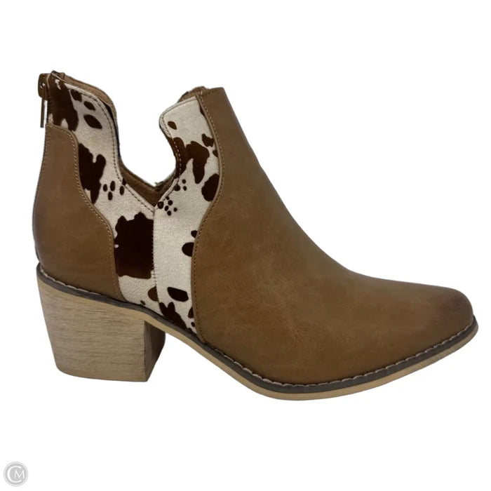West 4 Cow Print Booties By Pierre Dumas In Tan, Size: 7.5
