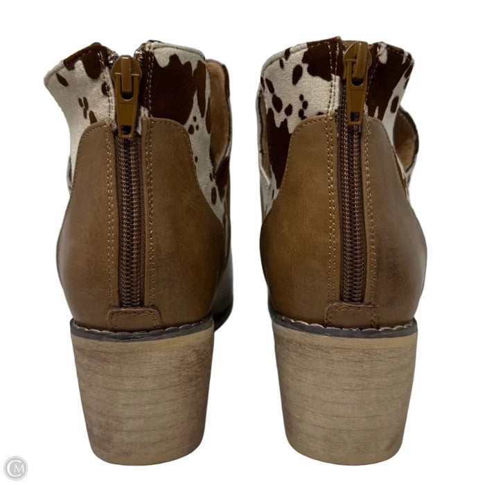 West 4 Cow Print Booties By Pierre Dumas In Tan, Size: 7.5