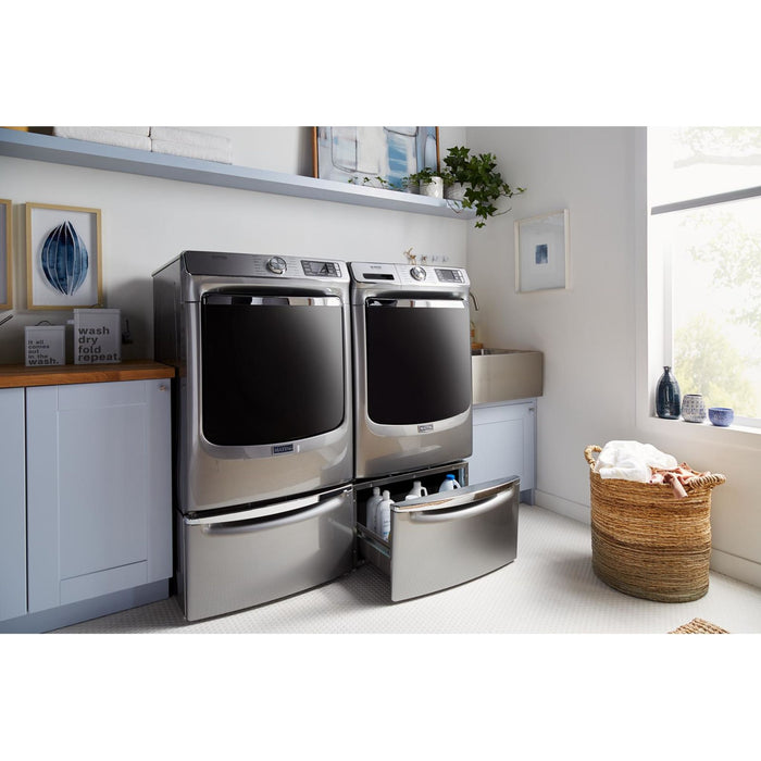 Whirlpool 15.5" (39.4 cm) Pedestal for Front Load Washer and Dryer with Storage -Chrome Shadow (XHPC155YC)