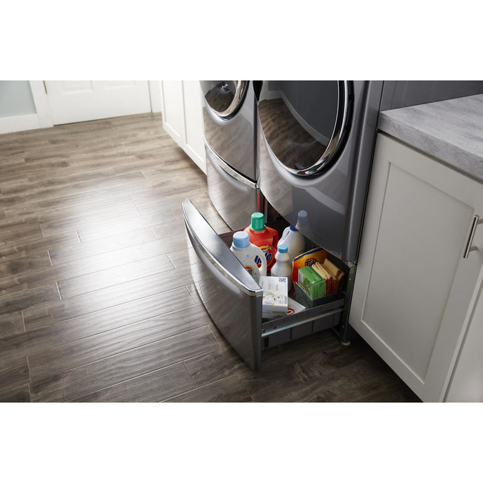 Whirlpool 15.5" (39.4 cm) Pedestal for Front Load Washer and Dryer with Storage -Chrome Shadow (XHPC155YC)