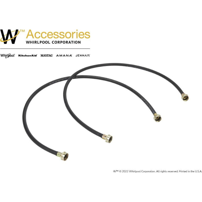 Whirlpool 4' Black Washer Inlet Hoses 1050 PSI - 2 Pack -Black (8212546RP)