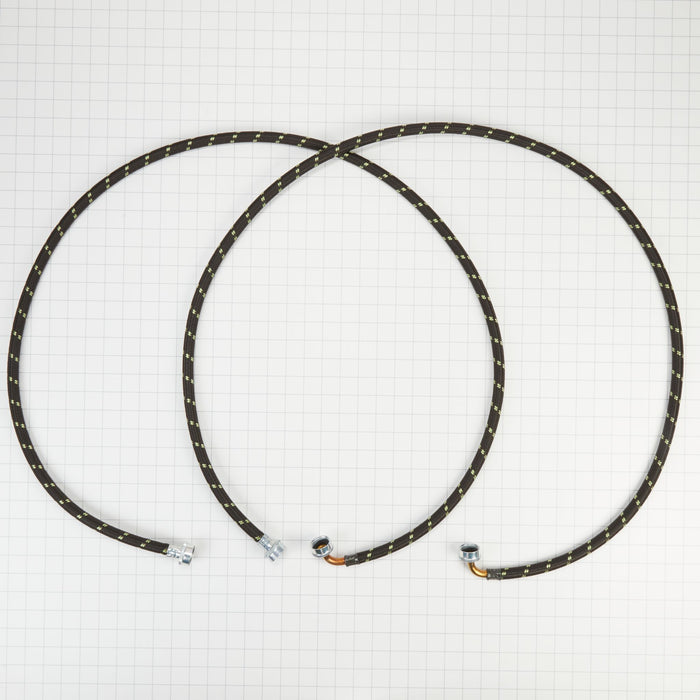 Whirlpool 4' Braided hoses with 90 degree elbow 1700 PSI - 2 Pack - Black (8212638RP)