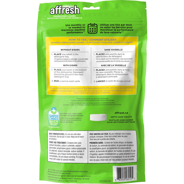 Whirlpool Affresh Dishwasher Cleaner - 3 count - White (W10288149B)
