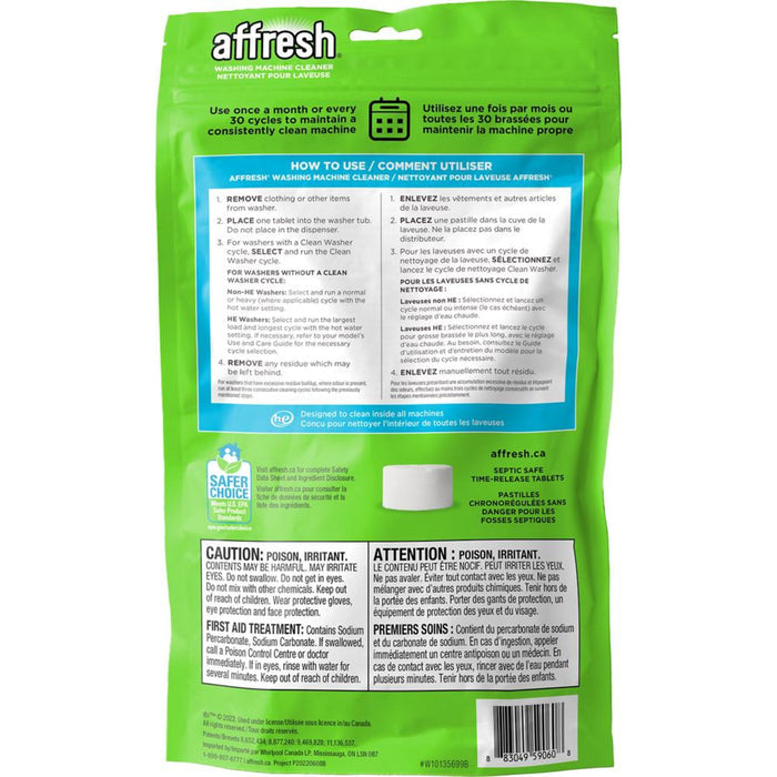 Whirlpool Affresh Washing Machine Cleaner - 3 count -White (W10135699B)