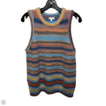 Wool Blend Vest Sweater By Minnie Rose In Striped Pattern, Size: M