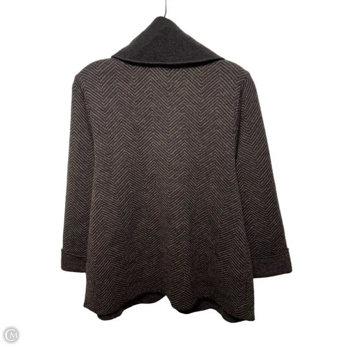 Wool Sweater Cardigan By Carole Little In Brown, Size: Xl