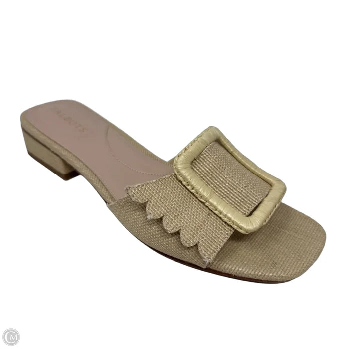 Woven Block Heel Sandals By Talbots In Tan, Size: 8