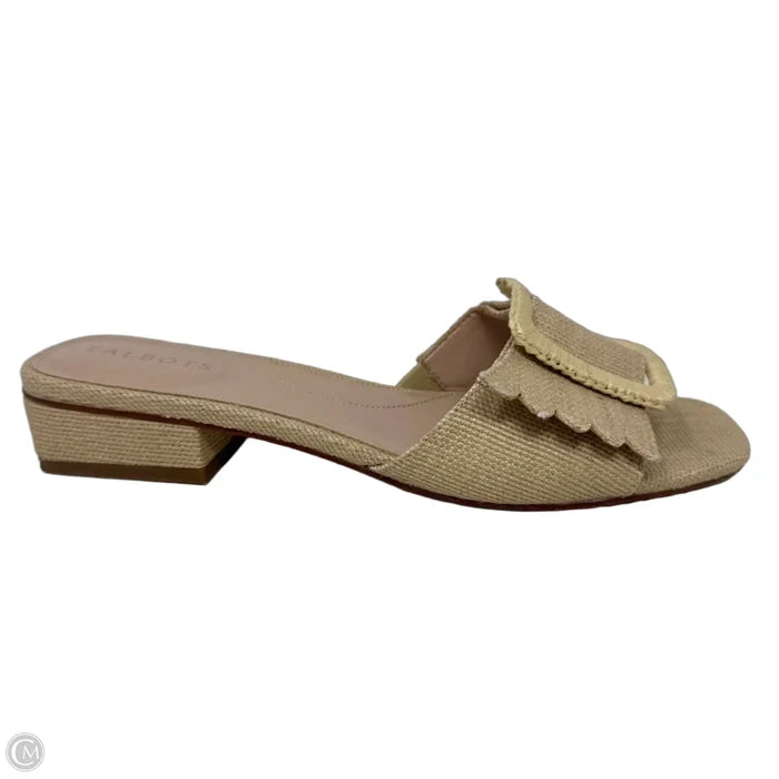 Woven Block Heel Sandals By Talbots In Tan, Size: 8