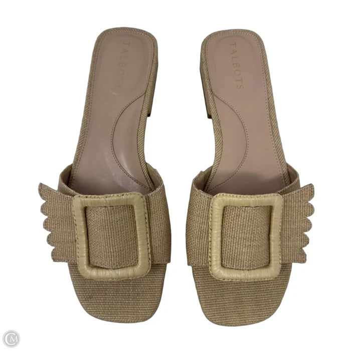 Woven Block Heel Sandals By Talbots In Tan, Size: 8
