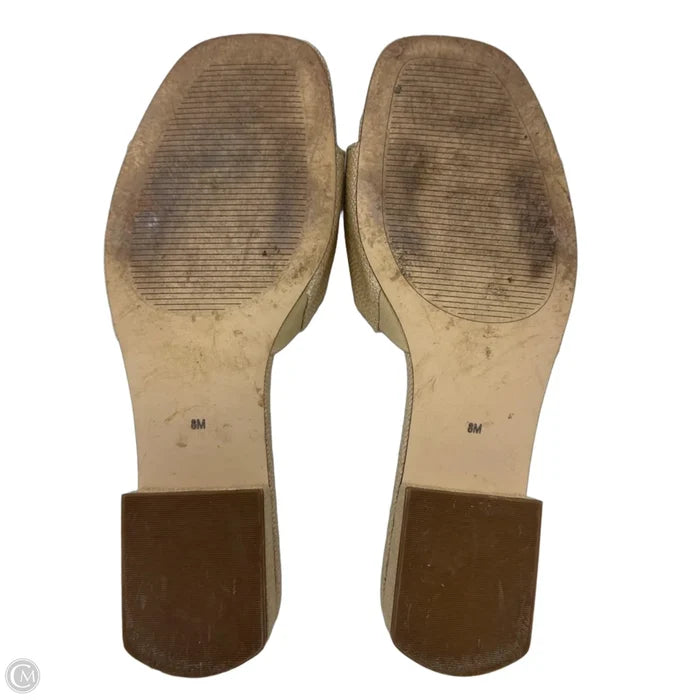 Woven Block Heel Sandals By Talbots In Tan, Size: 8