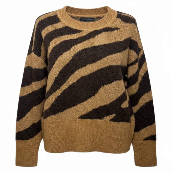 Zebra Alpaca Blend Sweater By Banana Republic In Animal Print, Size: M