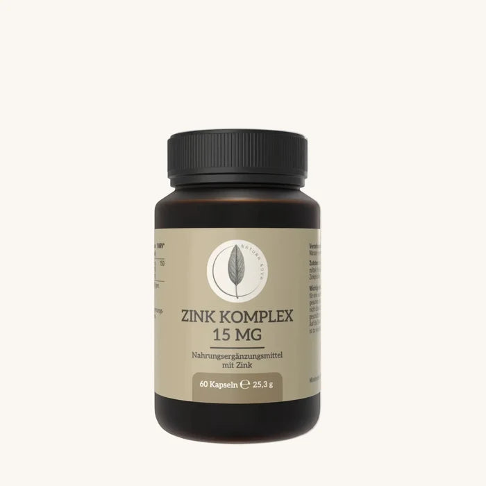 Natura Nova Zink Komplex 15 mg Nahrungsergaenzung mit Bisglycinat und Picolinat Frontansicht