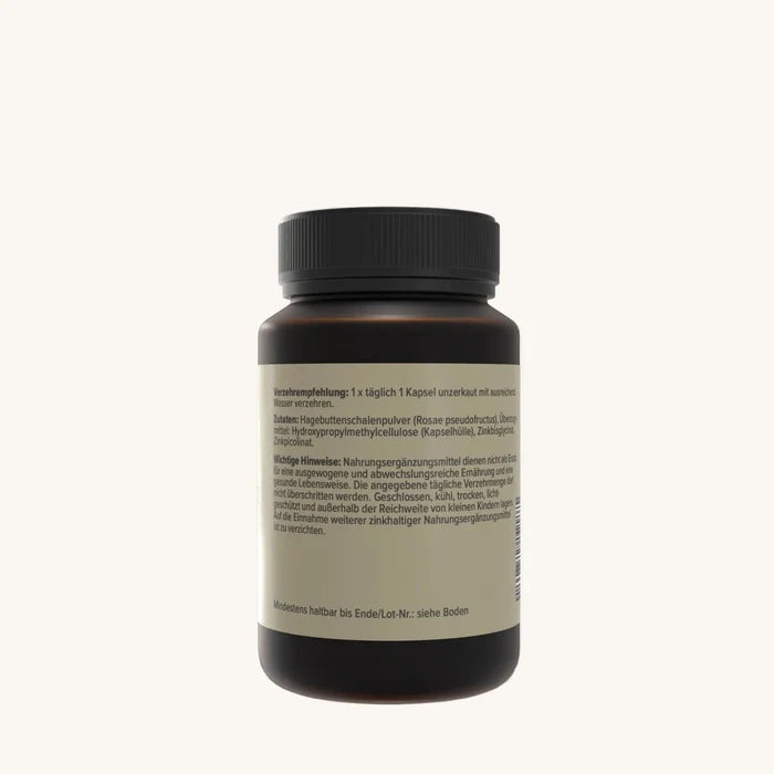 Natura Nova Zink Komplex 15 mg Nahrungsergaenzung Zutatenliste und Produktinformationen Rueckseite